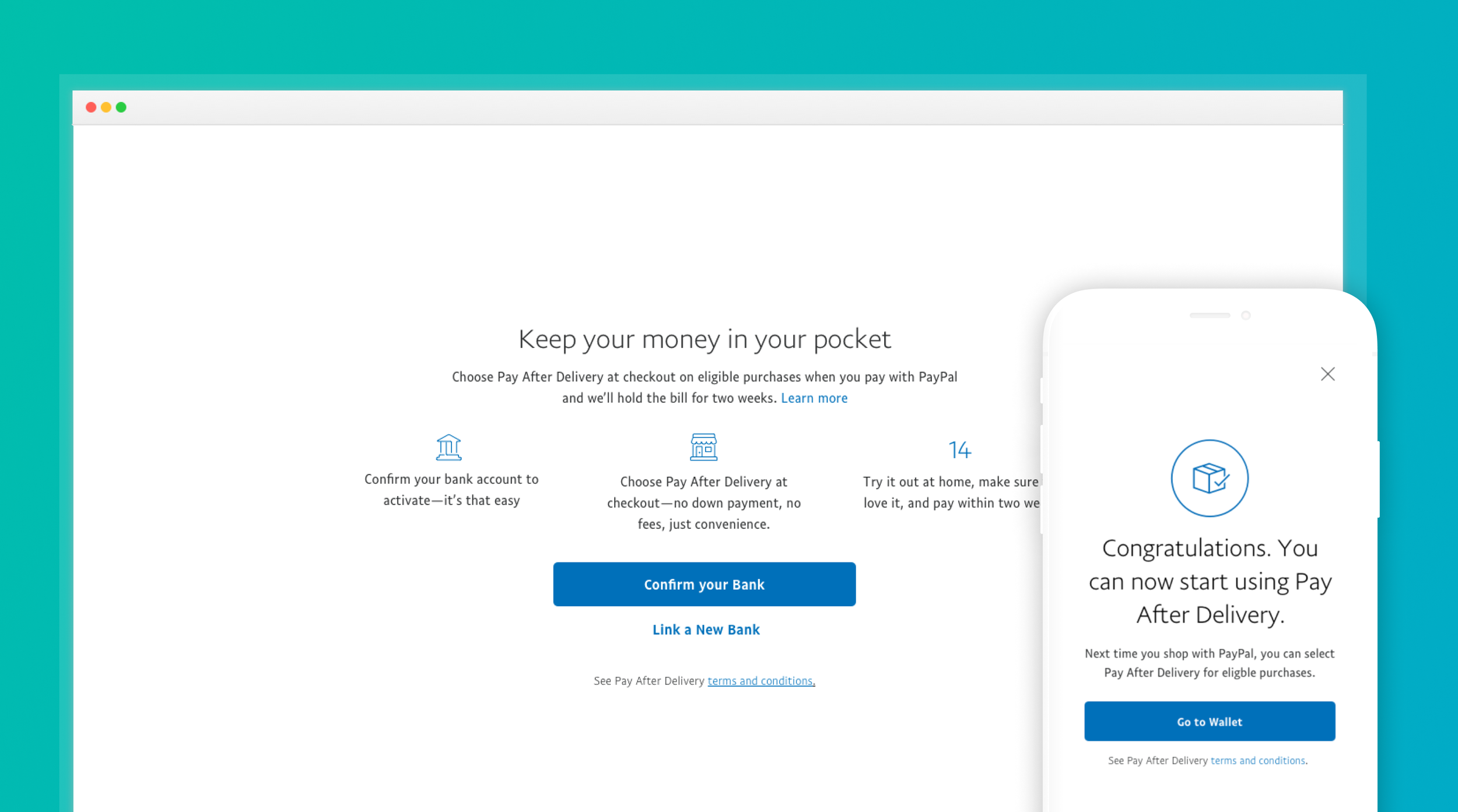 PayPal Pay After Delivery concept